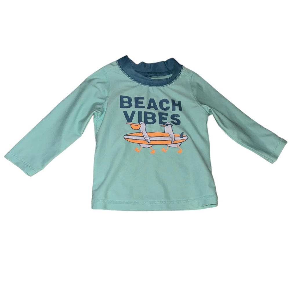 3 FOR $10 CARTER’S 9m “Beach Vibes” Mint Green Long Sleeve top